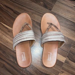 Lauren Blakwell Bronze Strap Sandals, Size 10